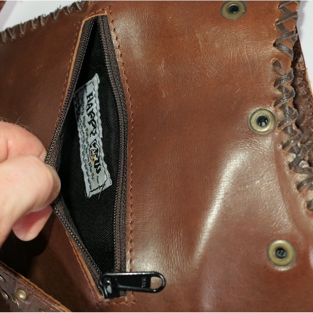 Happy Cow Australia Leather Belted Brass Riveted Waist Bag Fanny Pack‎ Western - Picture 13 of 15